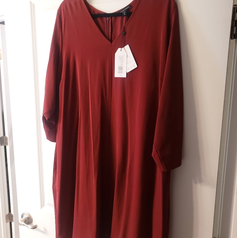 Universal Standard Long Sleeve Premier Dress - Large (22/24) - Cabernet